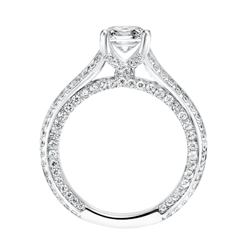 Artcarved Bridal Semi-Mounted with Side Stones Contemporary Twist Diamond Engagement Ring Theodora 14K White Gold