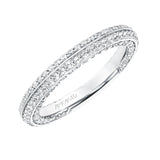 Artcarved Bridal Mounted with Side Stones Contemporary Twist Diamond Wedding Band Theodora 14K White Gold