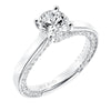 Artcarved Bridal Semi-Mounted with Side Stones Contemporary Twist Diamond Engagement Ring Astara 14K White Gold