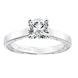 Artcarved Bridal Semi-Mounted with Side Stones Contemporary Twist Diamond Engagement Ring Astara 14K White Gold