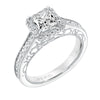 Artcarved Bridal Mounted with CZ Center Vintage Filigree Halo Engagement Ring Corene 14K White Gold