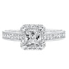 Artcarved Bridal Mounted with CZ Center Vintage Filigree Halo Engagement Ring Corene 14K White Gold