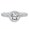 Artcarved Bridal Mounted with CZ Center Vintage Heritage Engagement Ring Indra 14K White Gold