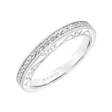 Artcarved Bridal Mounted with Side Stones Vintage Heritage Diamond Wedding Band Indra 14K White Gold