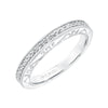 Artcarved Bridal Mounted with Side Stones Vintage Heritage Diamond Wedding Band Indra 14K White Gold