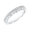 Artcarved Bridal Mounted with Side Stones Vintage Filigree Diamond Wedding Band Ramona 14K White Gold