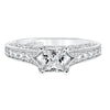 Artcarved Bridal Semi-Mounted with Side Stones Vintage Filigree Diamond Engagement Ring Savannah 14K White Gold