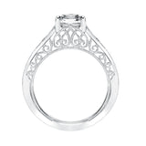 Artcarved Bridal Semi-Mounted with Side Stones Vintage Filigree Diamond Engagement Ring Savannah 14K White Gold