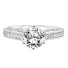 Artcarved Bridal Mounted with CZ Center Vintage Heritage Engagement Ring Cossette 14K White Gold