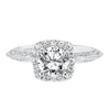 Artcarved Bridal Mounted with CZ Center Vintage Heritage Engagement Ring Audriana 14K White Gold