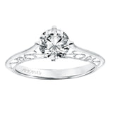 Artcarved Bridal Mounted with CZ Center Vintage Filigree Solitaire Engagement Ring Laurette 14K White Gold