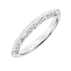 Artcarved Bridal Band No Stones Vintage Filigree Solitaire Wedding Band Laurette 14K White Gold