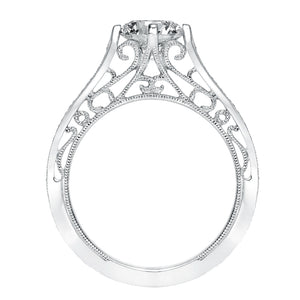 Artcarved Bridal Semi-Mounted with Side Stones Vintage Heritage Engagement Ring Juliana 14K White Gold