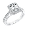 Artcarved Bridal Semi-Mounted with Side Stones Vintage Heritage Engagement Ring Velma 14K White Gold