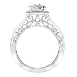 Artcarved Bridal Mounted with CZ Center Vintage Heritage Engagement Ring Velma 14K White Gold