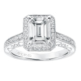 Artcarved Bridal Mounted with CZ Center Vintage Heritage Engagement Ring Velma 14K White Gold