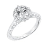 Artcarved Bridal Mounted with CZ Center Vintage Filigree Halo Engagement Ring Isador 14K White Gold