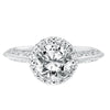 Artcarved Bridal Mounted with CZ Center Vintage Filigree Halo Engagement Ring Isador 14K White Gold