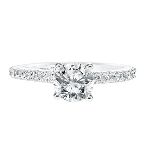 Artcarved Bridal Semi-Mounted with Side Stones Classic Diamond Engagement Ring Constance 14K White Gold