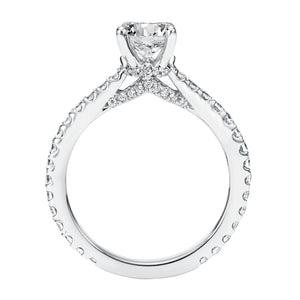 Artcarved Bridal Semi-Mounted with Side Stones Classic Diamond Engagement Ring Constance 14K White Gold