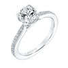 Artcarved Bridal Mounted with CZ Center Classic Diamond Engagement Ring Zelda 14K White Gold