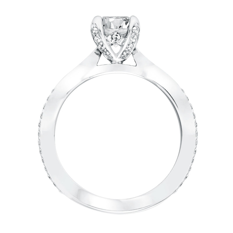 Artcarved Bridal Semi-Mounted with Side Stones Classic Diamond Engagement Ring Zelda 14K White Gold