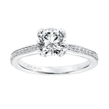 Artcarved Bridal Semi-Mounted with Side Stones Classic Diamond Engagement Ring Zelda 14K White Gold