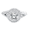 Artcarved Bridal Mounted with CZ Center Contemporary Rope Halo Engagement Ring Skyla 14K White Gold