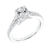 Artcarved Bridal Mounted with CZ Center Classic Diamond Engagement Ring Rosalind 14K White Gold