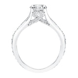 Artcarved Bridal Semi-Mounted with Side Stones Classic Diamond Engagement Ring Rosalind 14K White Gold