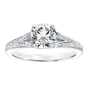Artcarved Bridal Semi-Mounted with Side Stones Classic Diamond Engagement Ring Rosalind 14K White Gold