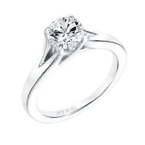 Artcarved Bridal Unmounted No Stones Classic Solitaire Engagement Ring Kathleen 14K White Gold