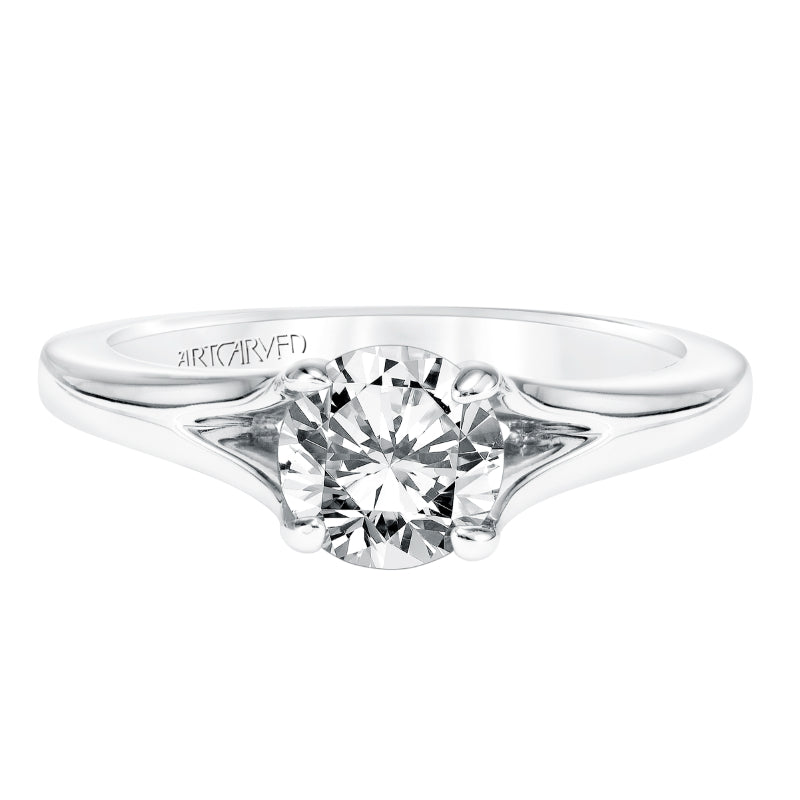 Artcarved Bridal Mounted with CZ Center Classic Solitaire Engagement Ring Kathleen 14K White Gold