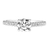 Artcarved Bridal Mounted with CZ Center Classic Diamond Engagement Ring Adrienne 14K White Gold