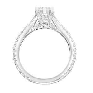 Artcarved Bridal Mounted with CZ Center Classic Diamond Engagement Ring Adrienne 14K White Gold
