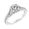 Artcarved Bridal Semi-Mounted with Side Stones Classic Diamond Engagement Ring Darlene 14K White Gold