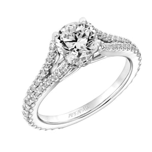 Artcarved Bridal Mounted with CZ Center Classic Diamond Engagement Ring Darlene 14K White Gold