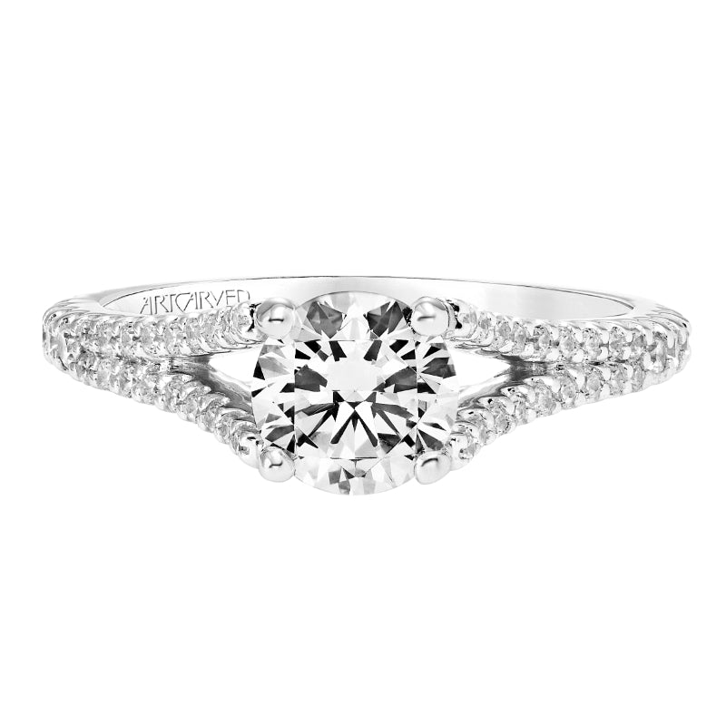 Artcarved Bridal Mounted with CZ Center Classic Diamond Engagement Ring Darlene 14K White Gold