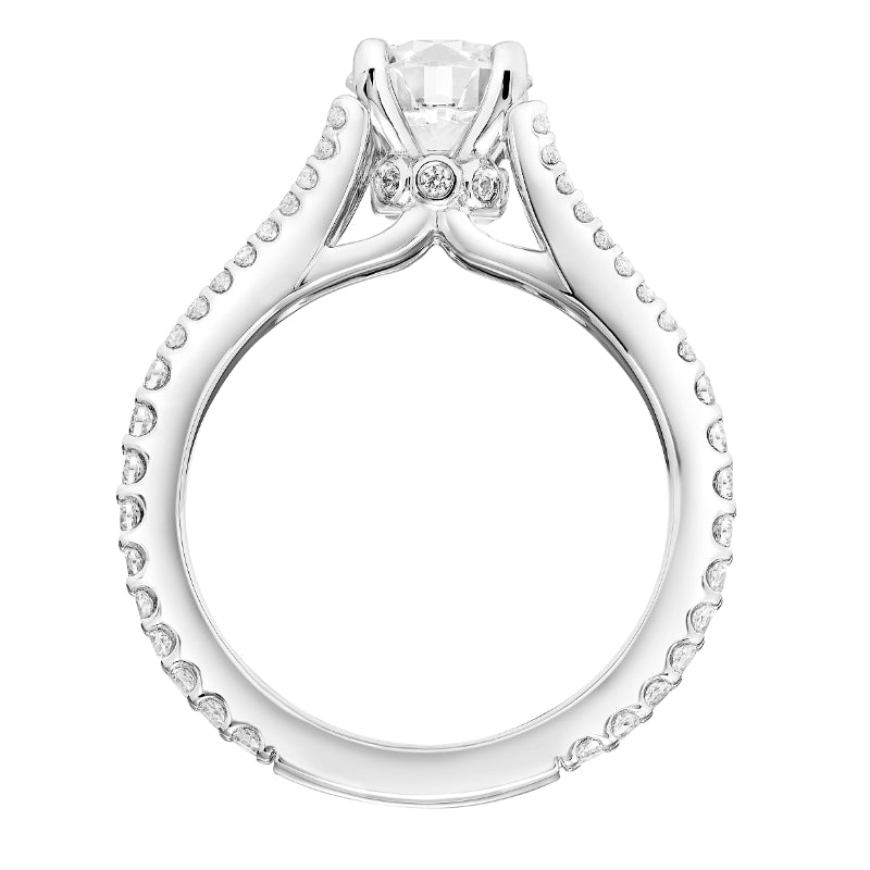 Artcarved Bridal Mounted with CZ Center Classic Diamond Engagement Ring Darlene 14K White Gold