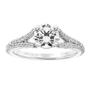 Artcarved Bridal Semi-Mounted with Side Stones Classic Diamond Engagement Ring Darlene 14K White Gold
