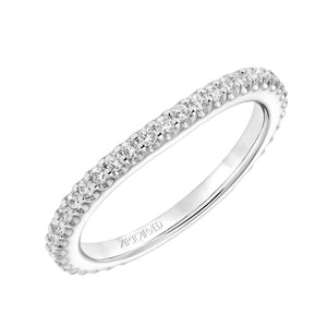 Artcarved Bridal Mounted with Side Stones Classic Diamond Wedding Band Darlene 14K White Gold