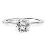 Artcarved Bridal Semi-Mounted with Side Stones Classic Solitaire Engagement Ring Erin 14K White Gold