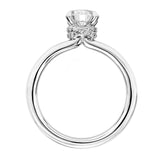 Artcarved Bridal Semi-Mounted with Side Stones Classic Solitaire Engagement Ring Erin 14K White Gold