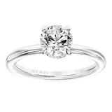 Artcarved Bridal Semi-Mounted with Side Stones Classic Solitaire Engagement Ring Erin 14K White Gold