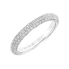 Artcarved Bridal Mounted with Side Stones Classic Pave Diamond Wedding Band Helena 14K White Gold