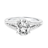 Artcarved Bridal Semi-Mounted with Side Stones Classic Diamond Engagement Ring Amity 14K White Gold