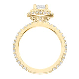 Artcarved Bridal Mounted with CZ Center Contemporary Rope Halo Engagement Ring Cara 14K Yellow Gold