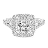 Artcarved Bridal Mounted with CZ Center Contemporary Rope Halo Engagement Ring Alexa 14K White Gold