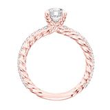 Artcarved Bridal Mounted with CZ Center Contemporary Rope Engagement Ring Wren 14K Rose Gold