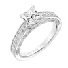 Artcarved Bridal Mounted with CZ Center Vintage Heritage Engagement Ring Blanche 14K White Gold